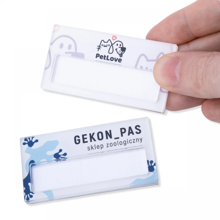 ID Badge with Window - Transparent Plexiglass with UV Print - Size 67x35mm - ID136