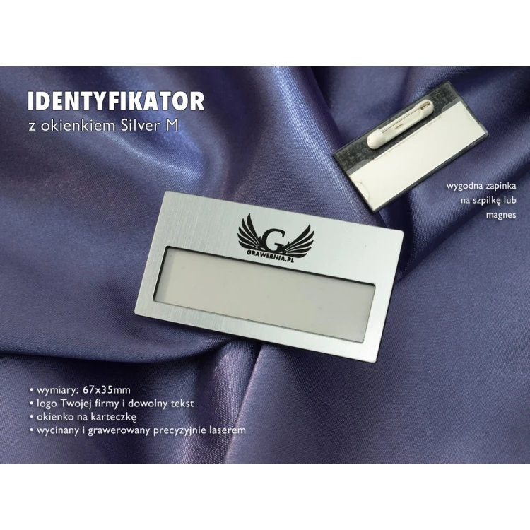 ID Badge with Window - Silver M - ID023