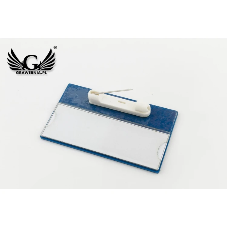 ID Badge with Window - Silver with Engraving - B - Size 67x40mm - ID079