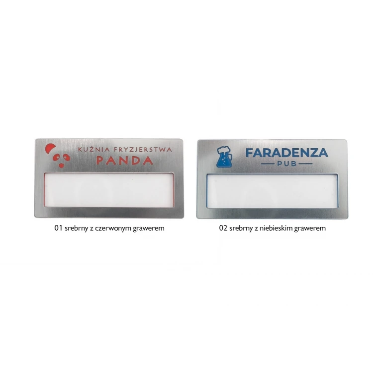 ID Tag with Window - Silver with Engraving - M - dim. 67x35mm - ID080