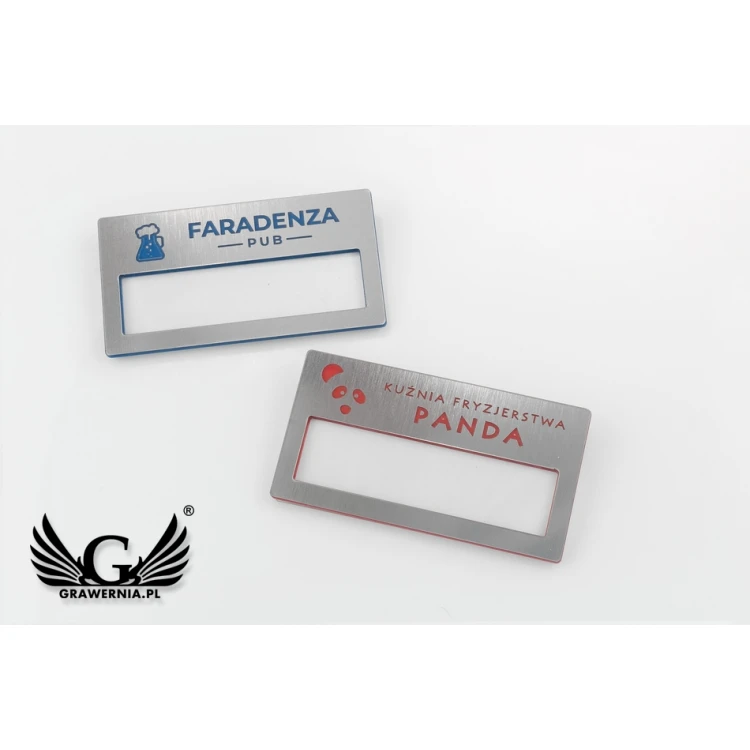 ID Tag with Window - Silver with Engraving - M - dim. 67x35mm - ID080