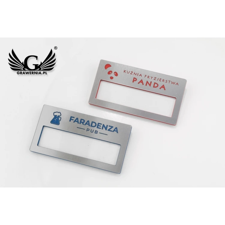 ID Tag with Window - Silver with Engraving - M - dim. 67x35mm - ID080