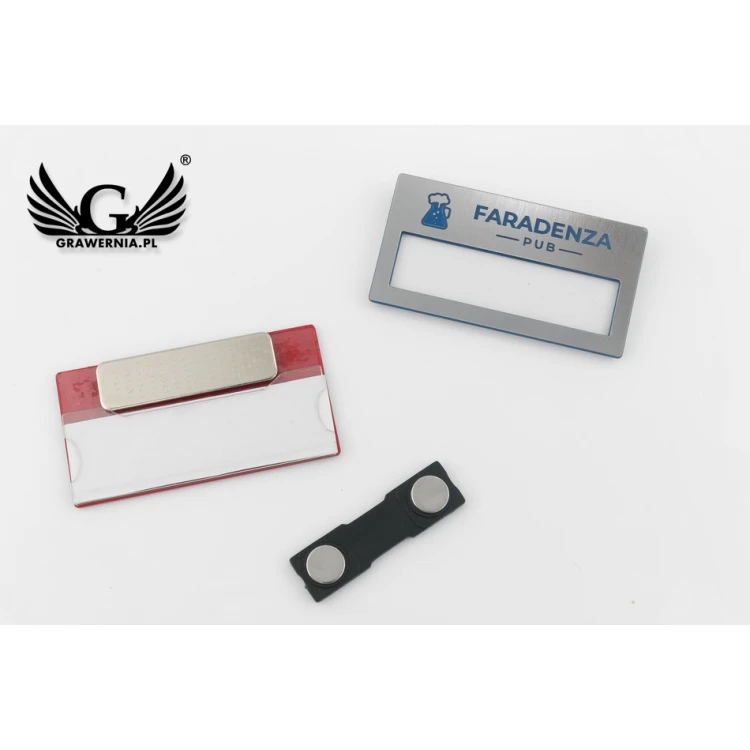 ID Tag with Window - Silver with Engraving - M - dim. 67x35mm - ID080