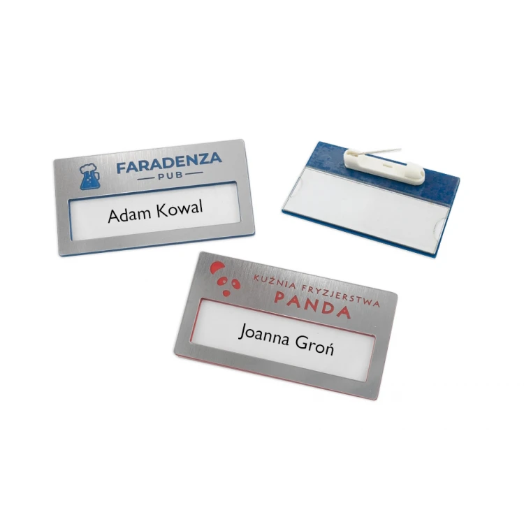 ID Tag with Window - Silver with Engraving - M - dim. 67x35mm - ID080
