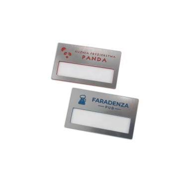 ID Badge with Window - Silver with Engraving - B - Size 67x40mm - ID079