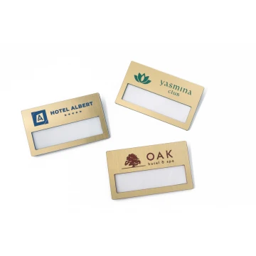 ID Badge with Window - Gold with Colorful Engraving - B - Size 67x40mm - ID072