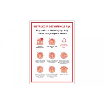 Hand Disinfection Instruction - Information Sign 245x345mm - PVC - UV Color Print - BHP146