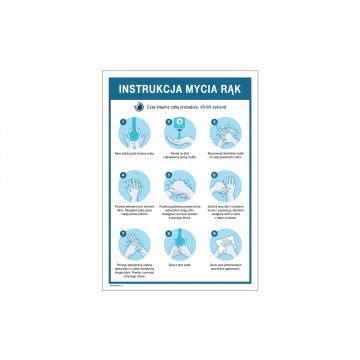 Hand Washing Instructions - Information Plaque size 245x345mm - PVC - UV Color Print - BHP145