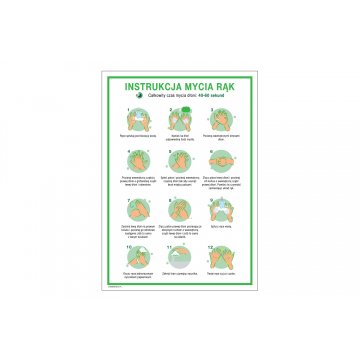Hand Washing Instructions - Information Plaque size 245x345mm - PVC - UV Color Print - BHP144