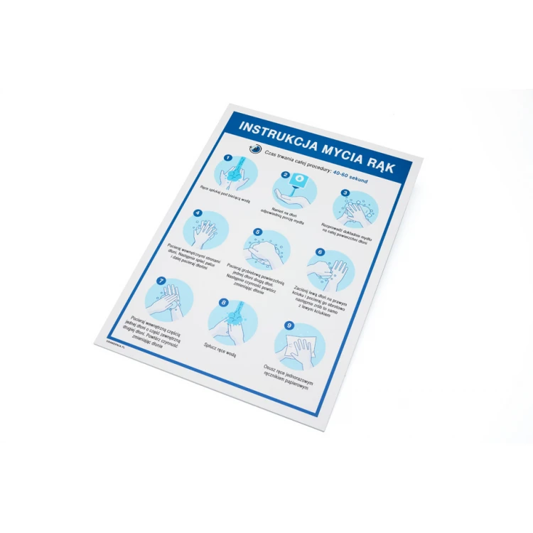 Hand Washing Instructions - Information Plaque size 245x345mm - PVC - UV Color Print - BHP145