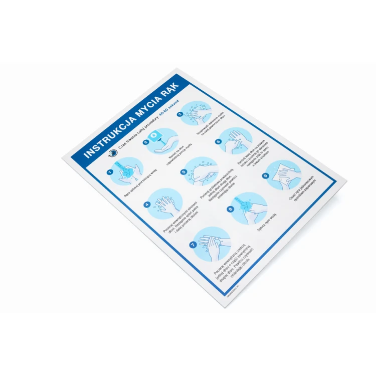 Hand Washing Instructions - Information Plaque size 245x345mm - PVC - UV Color Print - BHP145
