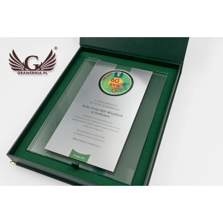 ANNIVERSARY GLASS DIPLOMA - COLORFUL UV PRINT - DUV037