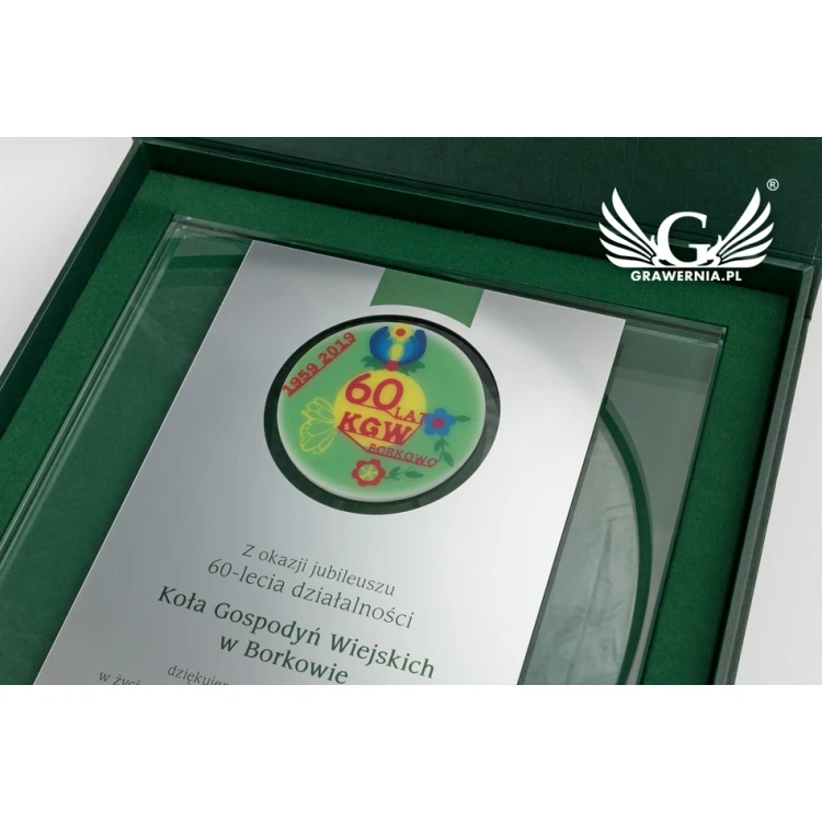 ANNIVERSARY GLASS DIPLOMA - COLORFUL UV PRINT - DUV037