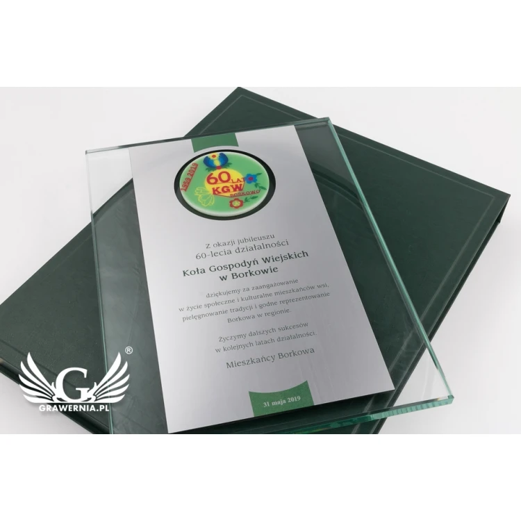 ANNIVERSARY GLASS DIPLOMA - COLORFUL UV PRINT - DUV037