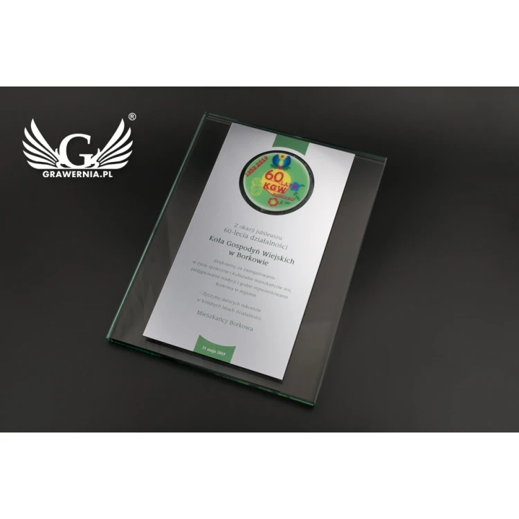 ANNIVERSARY GLASS DIPLOMA - COLORFUL UV PRINT - DUV037