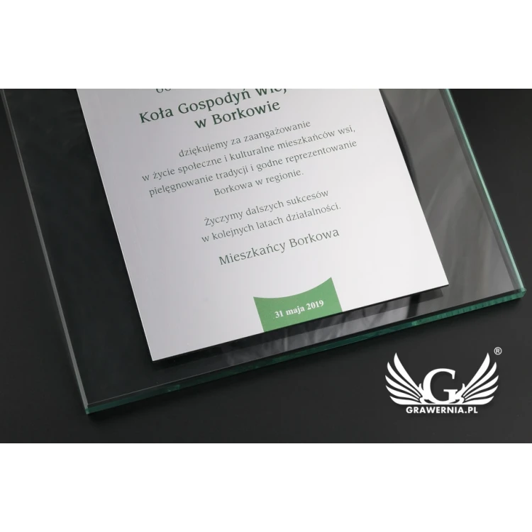ANNIVERSARY GLASS DIPLOMA - COLORFUL UV PRINT - DUV037