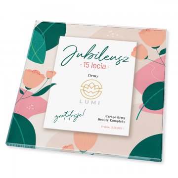 Anniversary Glass Diploma - Square - Colorful UV Print - DUV086