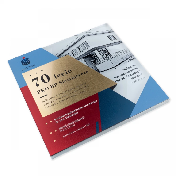 Anniversary Glass Diploma - Square - Colorful UV Print - DUV096