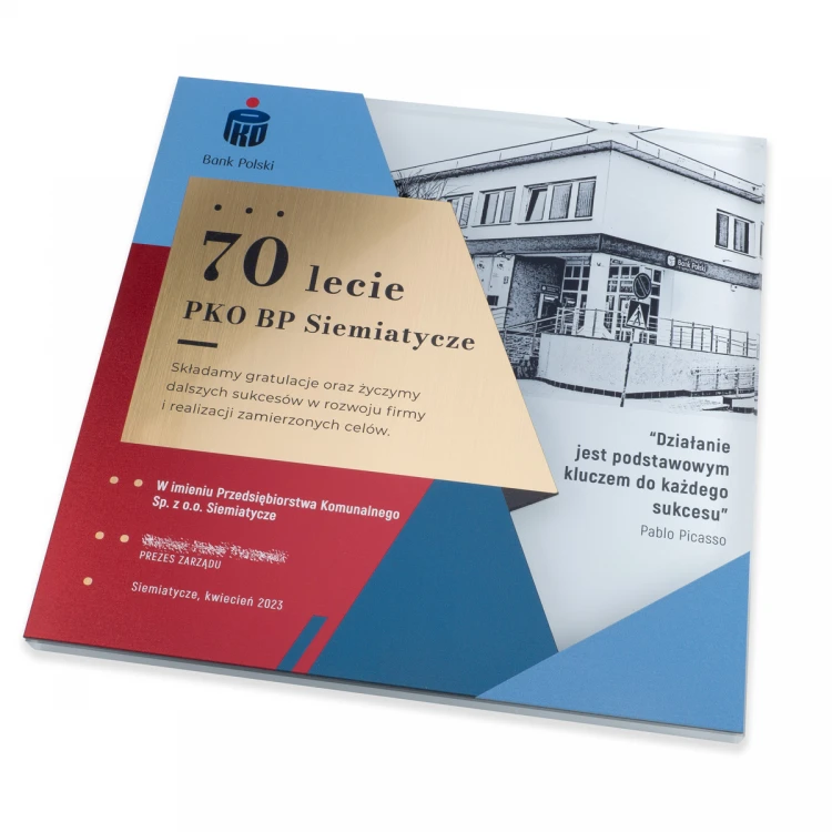 Anniversary Glass Diploma - Square - Colorful UV Print - DUV096