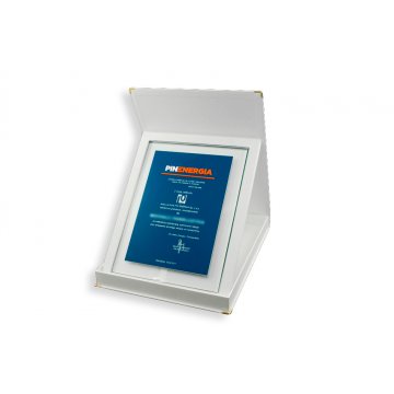 Anniversary Glass Diploma with Embossed Logo - DSZ052