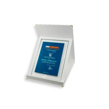 Anniversary Glass Diploma with Embossed Logo - DSZ052