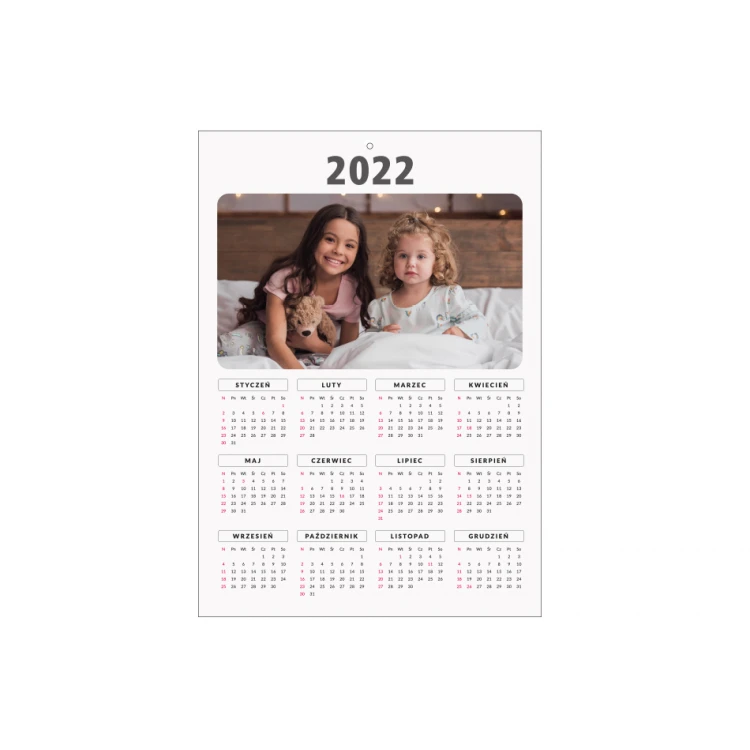 Calendar with Photo - UV Color Print - Dimensions 297x420mm (A3) - KAL002