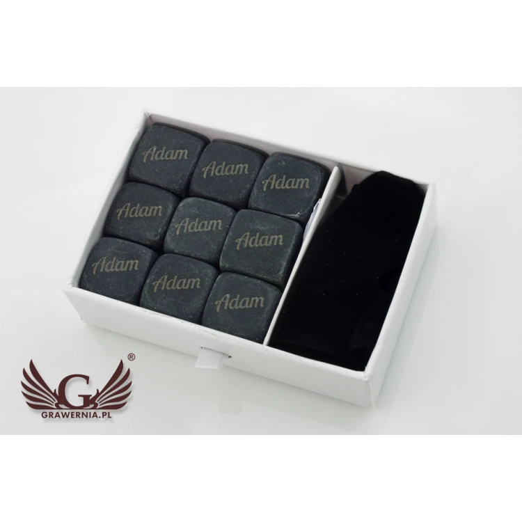 Whiskey Stones with Custom Engraving - Set of 9