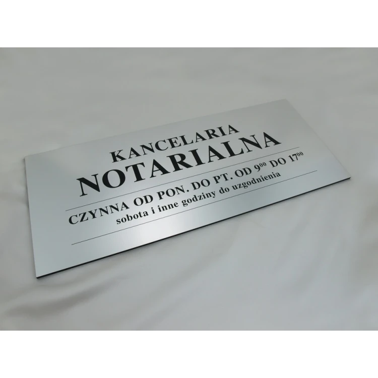 Law Office Open - Opening Hours - SZ032 - Silver - Size 50x21cm