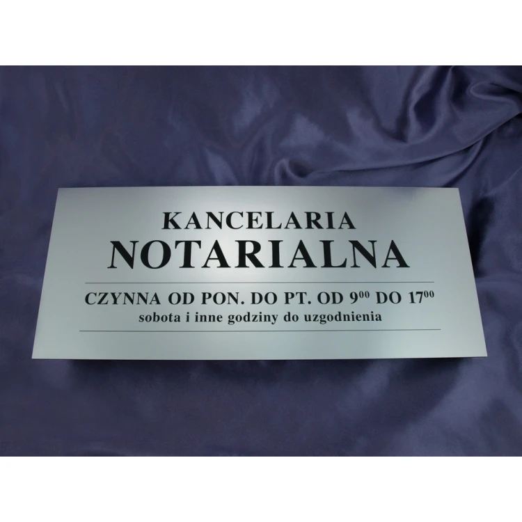 Law Office Open - Opening Hours - SZ032 - Silver - Size 50x21cm