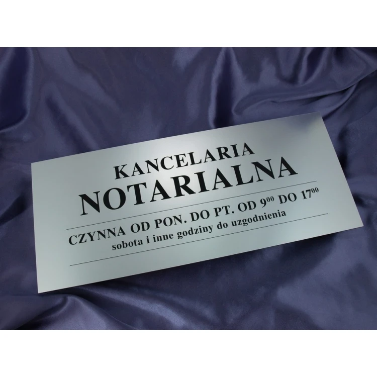 Law Office Open - Opening Hours - SZ032 - Silver - Size 50x21cm