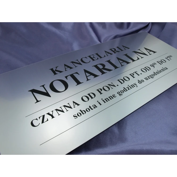 Law Office Open - Opening Hours - SZ032 - Silver - Size 50x21cm