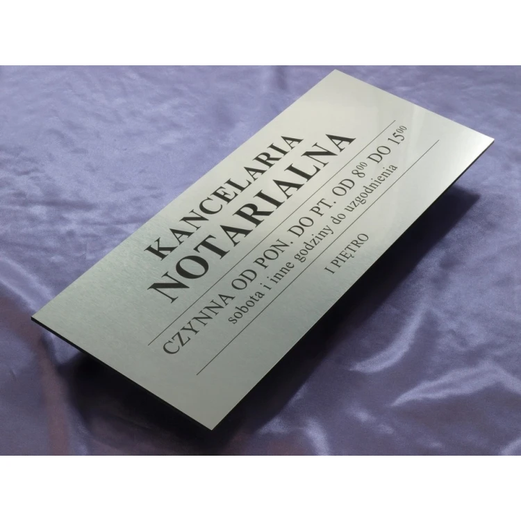 Law Office Open - Opening Hours - SZ032 - Silver - Size 50x21cm