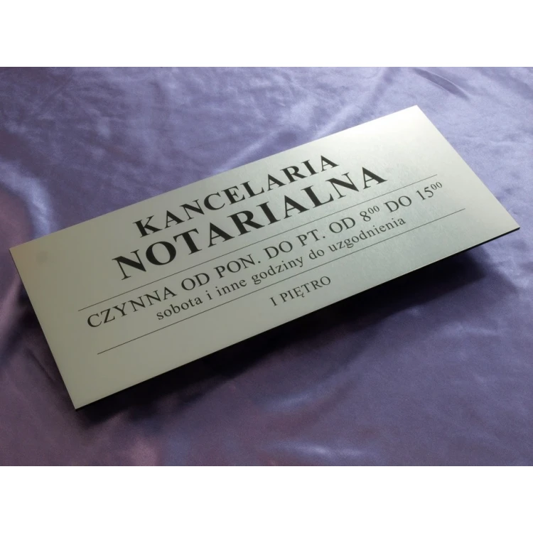 Law Office Open - Opening Hours - SZ032 - Silver - Size 50x21cm