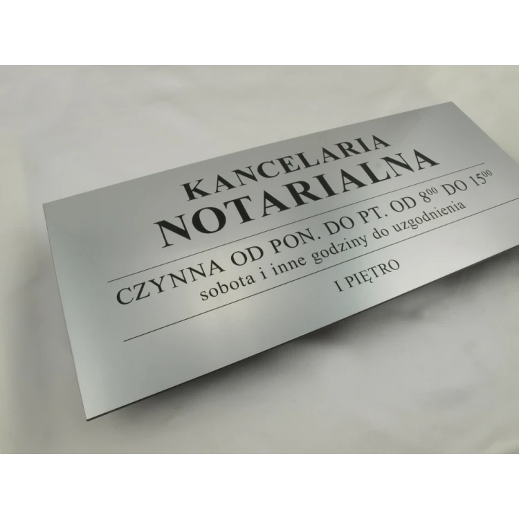Law Office Open - Opening Hours - SZ032 - Silver - Size 50x21cm