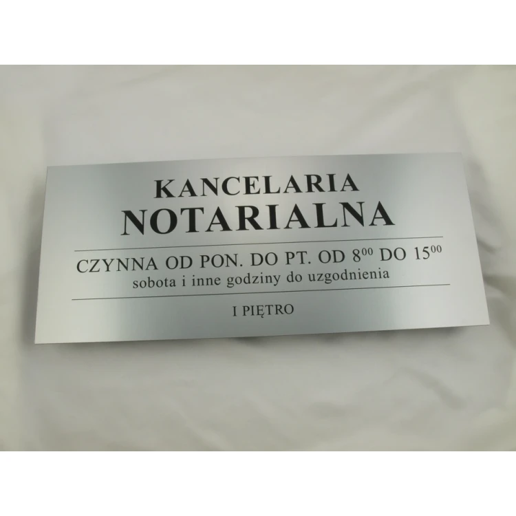 Law Office Open - Opening Hours - SZ032 - Silver - Size 50x21cm