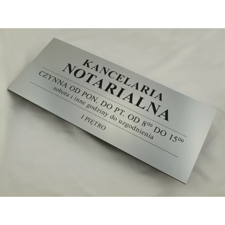 Law Office Open - Opening Hours - SZ032 - Silver - Size 50x21cm
