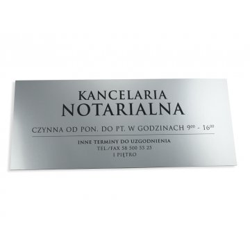Law Office Open - Opening Hours - SZ032 - Silver - Size 50x21cm