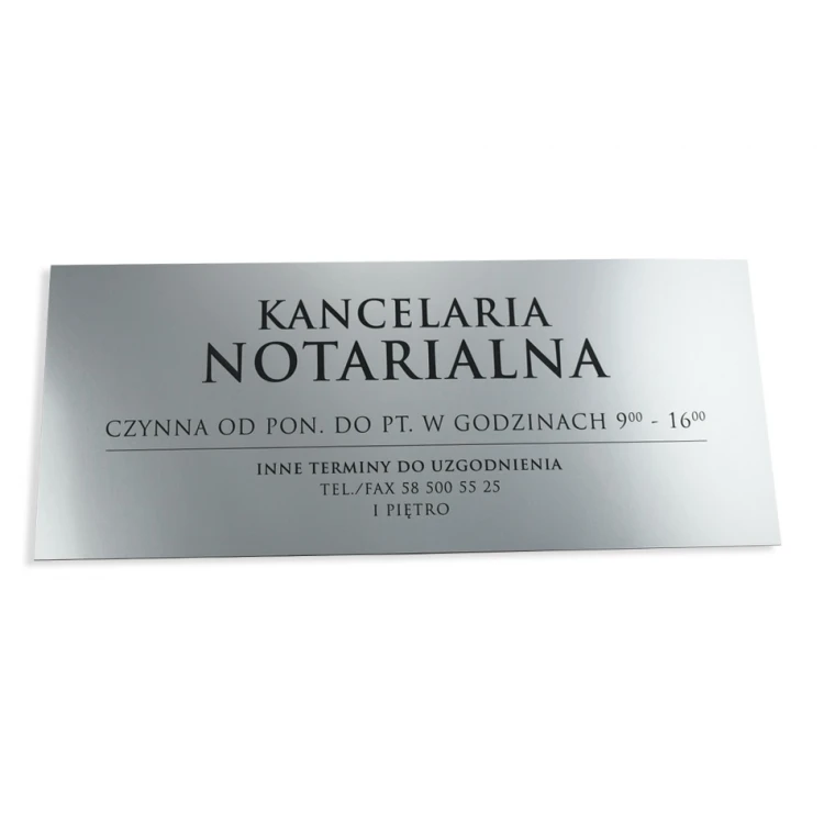 Law Office Open - Opening Hours - SZ032 - Silver - Size 50x21cm