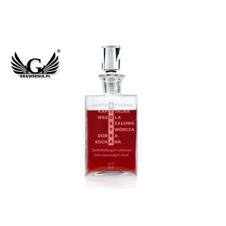 Engraved Decanter for Liqueurs or Whisky - CAMEL - Gift for Sister - KAR033
