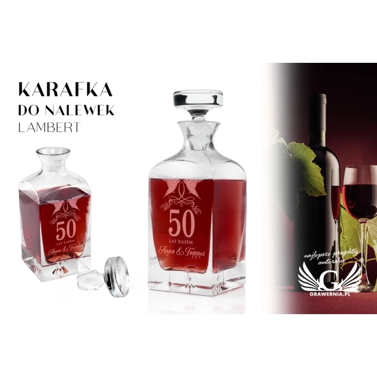 Engraved Decanter for Liqueurs or Whisky - LAMBERT - Wedding Anniversary - KAR043