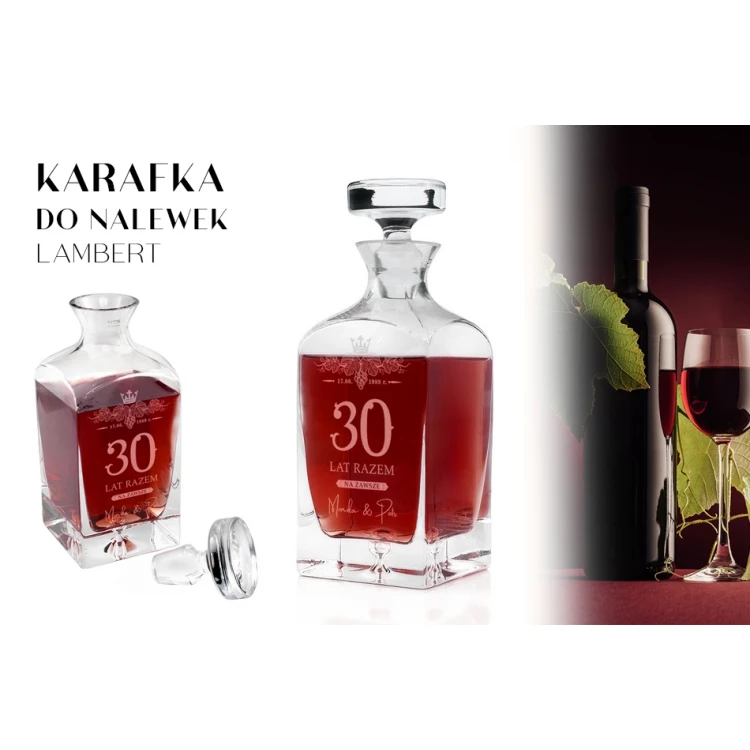 Engraved Decanter for Liqueurs or Whisky - LAMBERT - Wedding Anniversary - KAR045