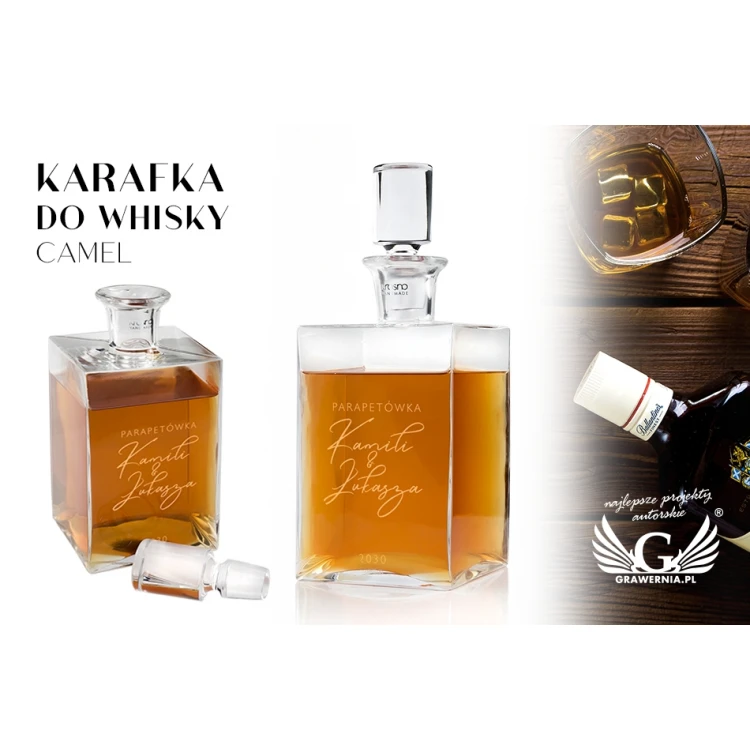 Engraved Decanter for Whisky or Liqueurs - CAMEL - Housewarming Gift - KAR020