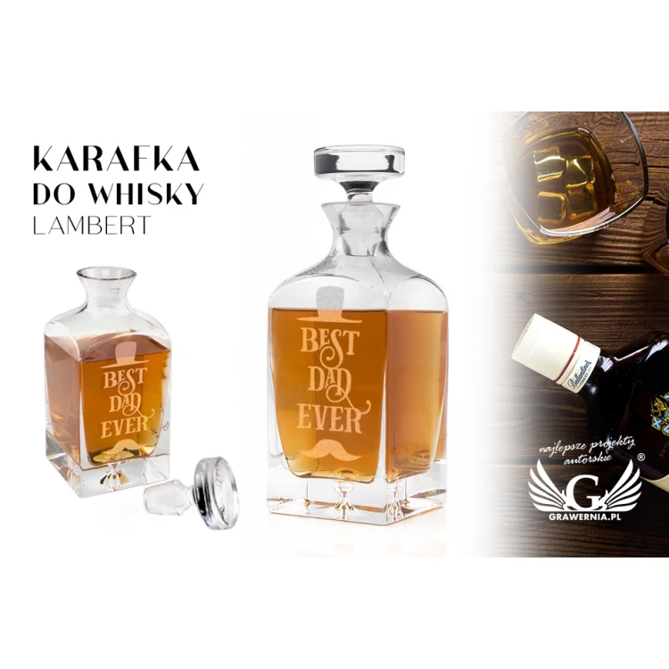 Engraved Decanter for Whisky or Liqueurs - LAMBERT - Gift for Dad - KAR022