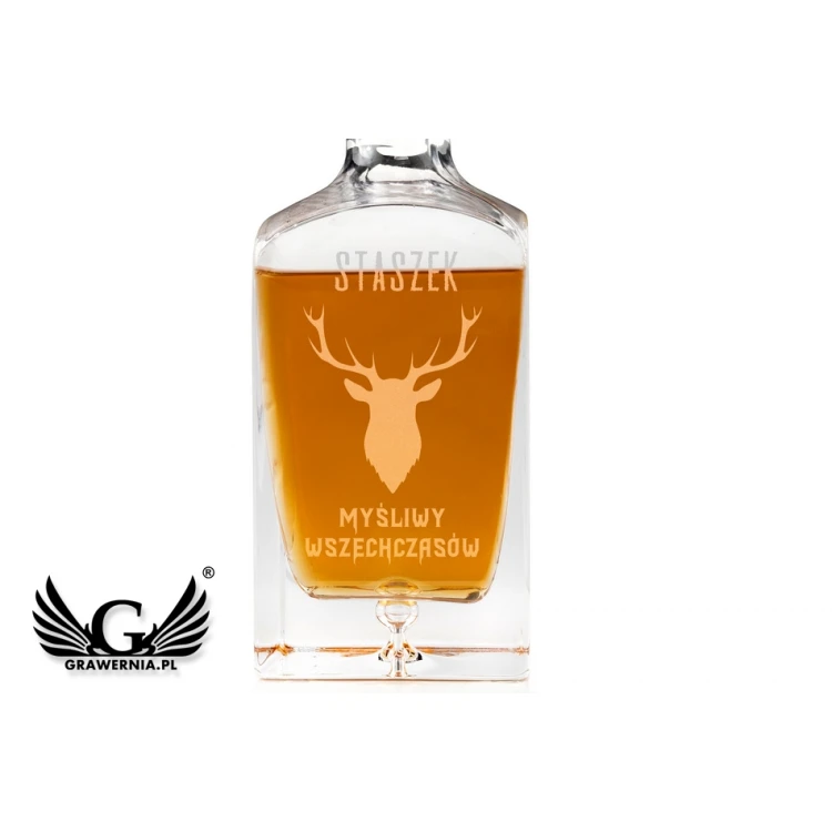 Engraved Decanter for Whisky or Liqueurs - LAMBERT - Gift for Hunter - KAR023