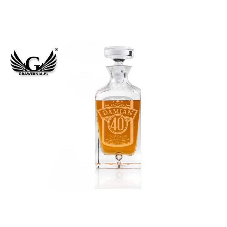 Engraved Decanter for Whisky or Liqueurs - LAMBERT - Birthday Gift - KAR025