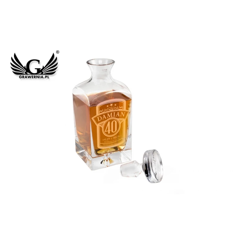 Engraved Decanter for Whisky or Liqueurs - LAMBERT - Birthday Gift - KAR025