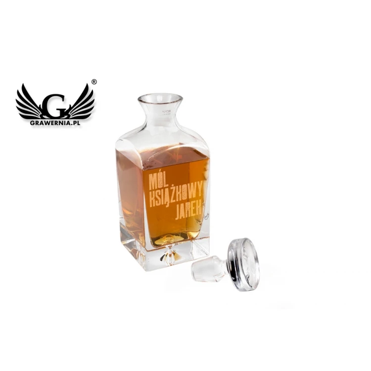 Engraved Decanter for Whisky or Liqueurs - LAMBERT - Gift for Bookworm - KAR027