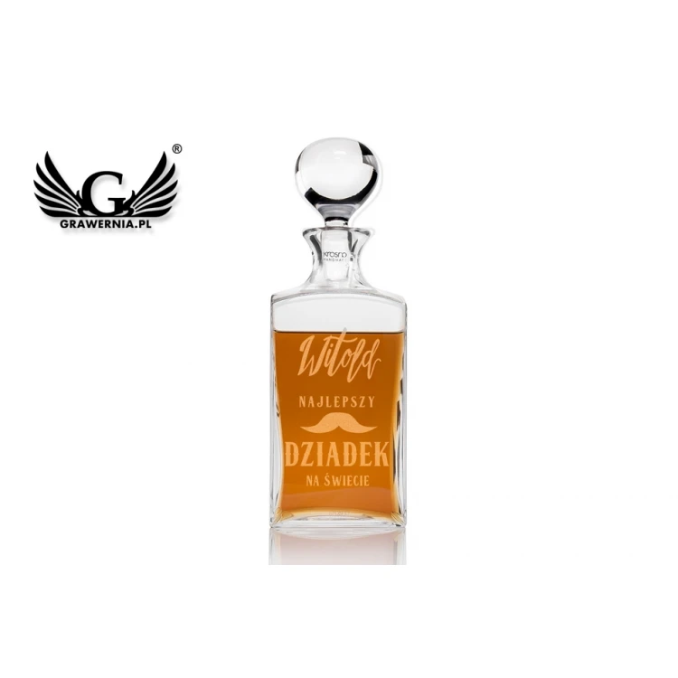 Engraved Decanter for Whisky or Liqueurs - TREFL - Gift for Grandfather - KAR028