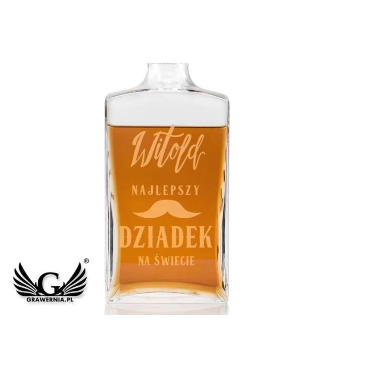 Engraved Decanter for Whisky or Liqueurs - TREFL - Gift for Grandfather - KAR028