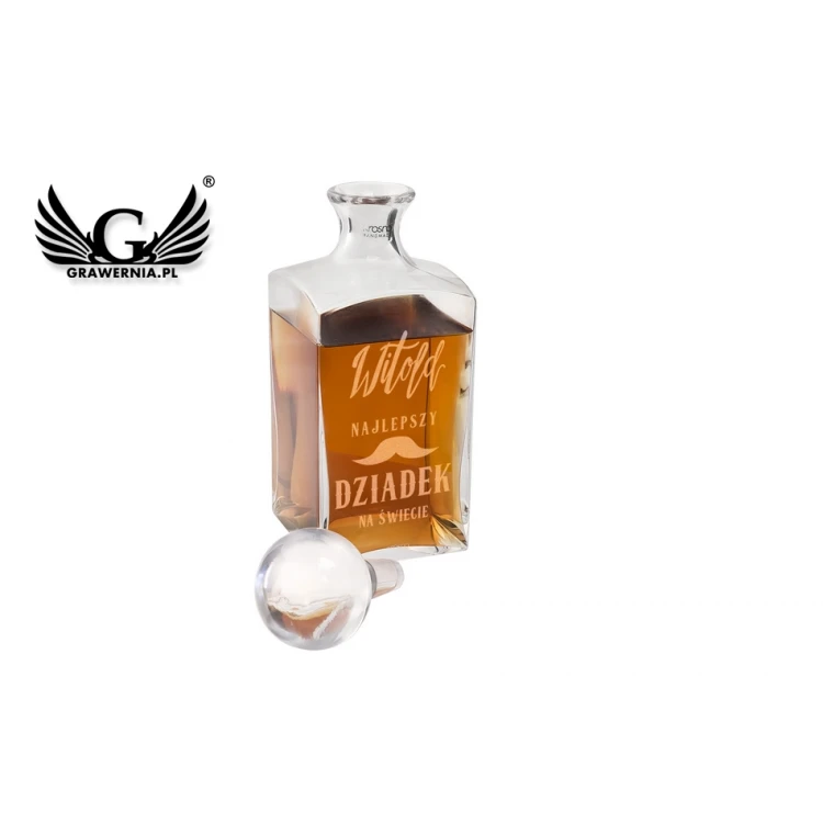 Engraved Decanter for Whisky or Liqueurs - TREFL - Gift for Grandfather - KAR028